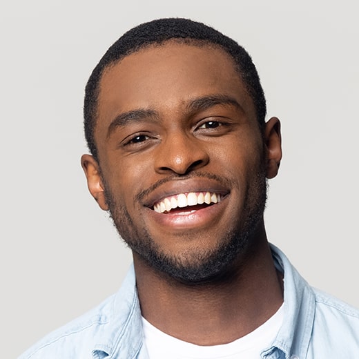 Young man in blue button down and white shirt